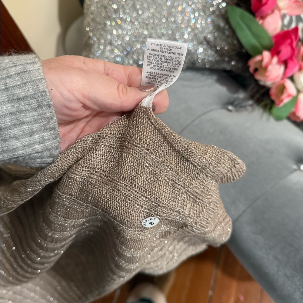 Express Beige Ribbed Cardigan - Picture 4 of 9